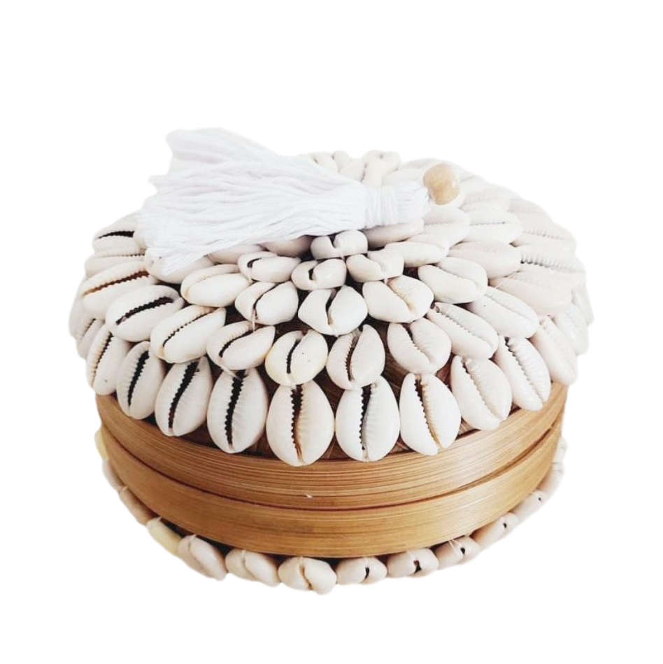 Scatola in bambù e conchiglia Breeze D 16cm 🌿🐚