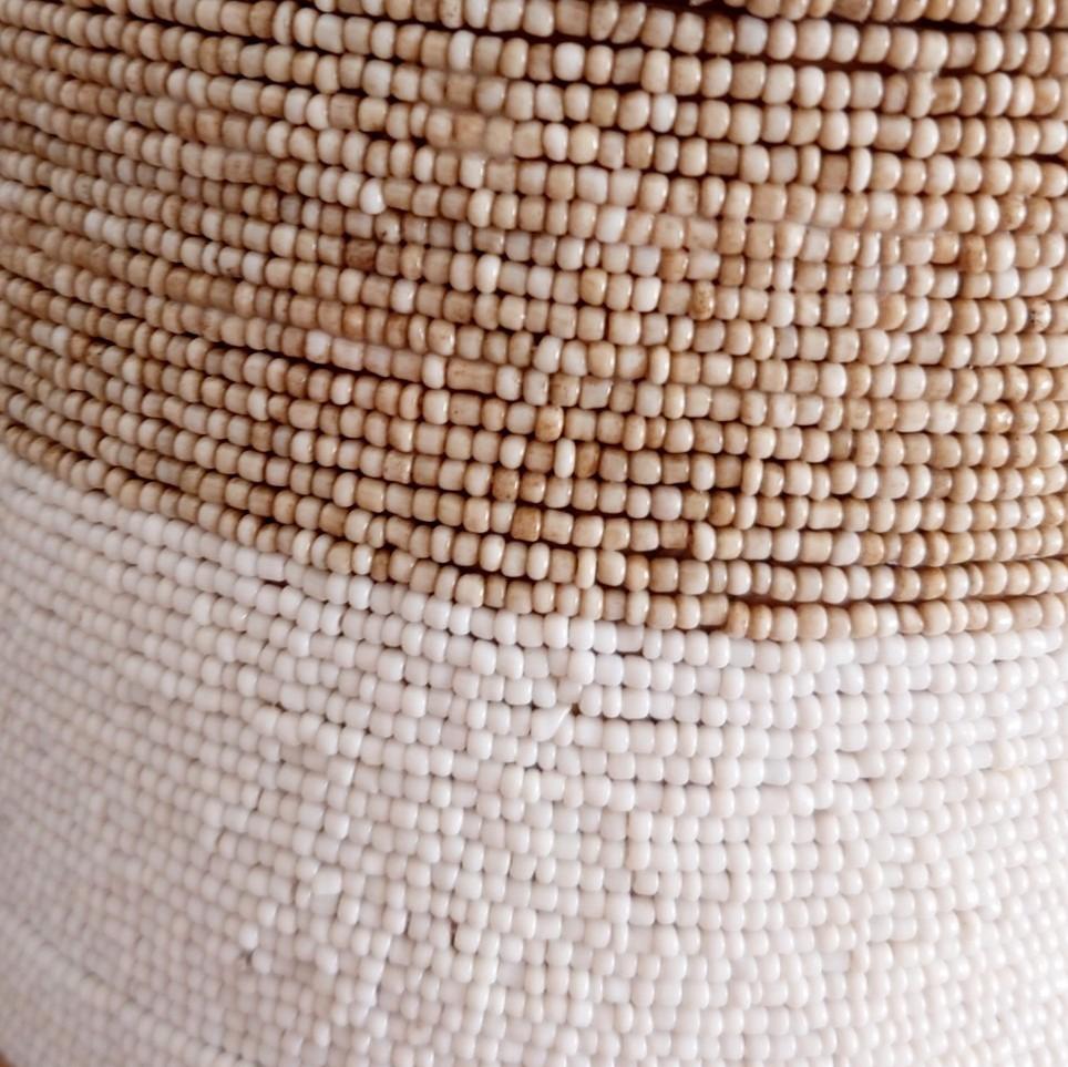 Scatole rotonde per perle e conchiglie Indy, beige/bianco 🌿🐚