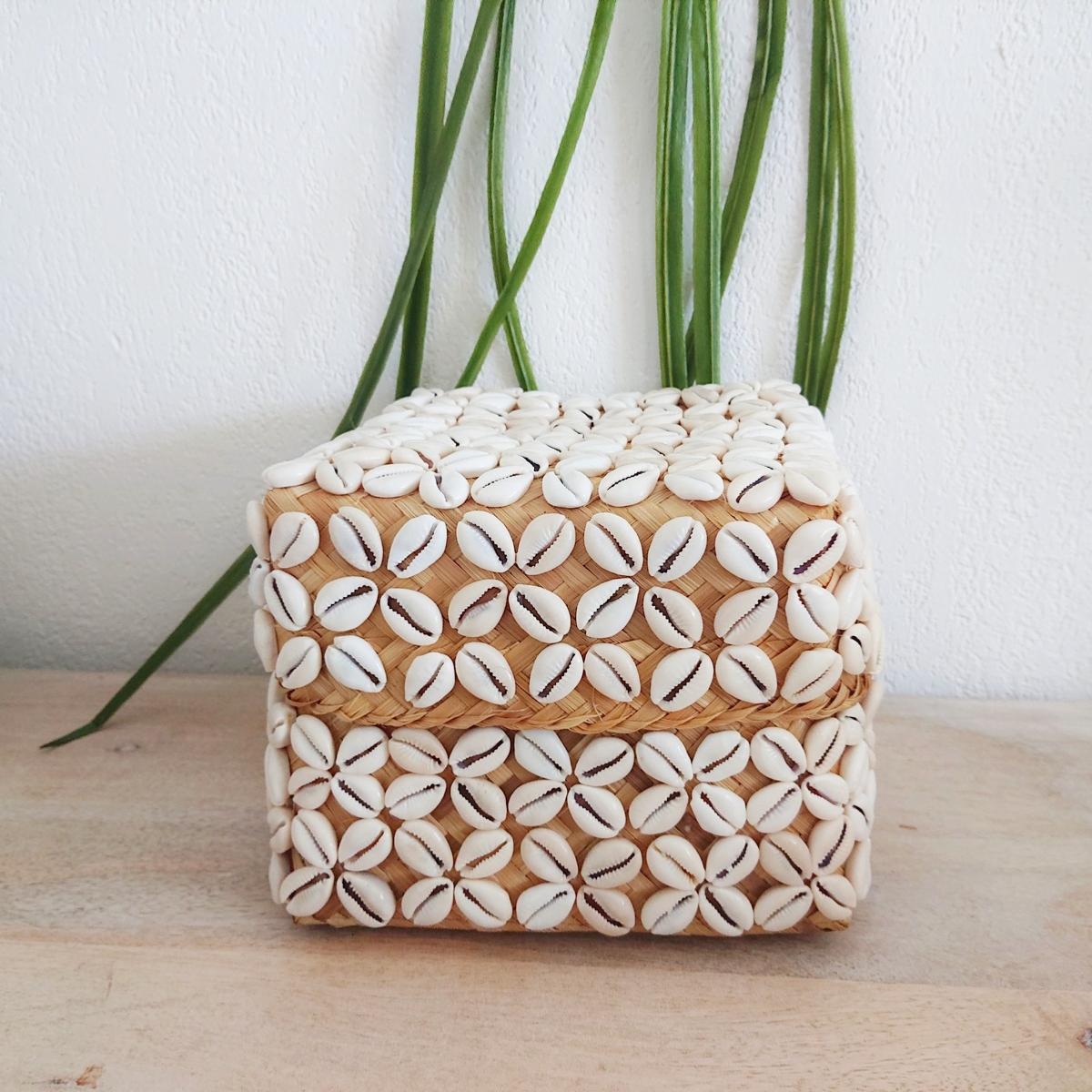 Scatole di bambù "Fiore", Beige 🌿🐚