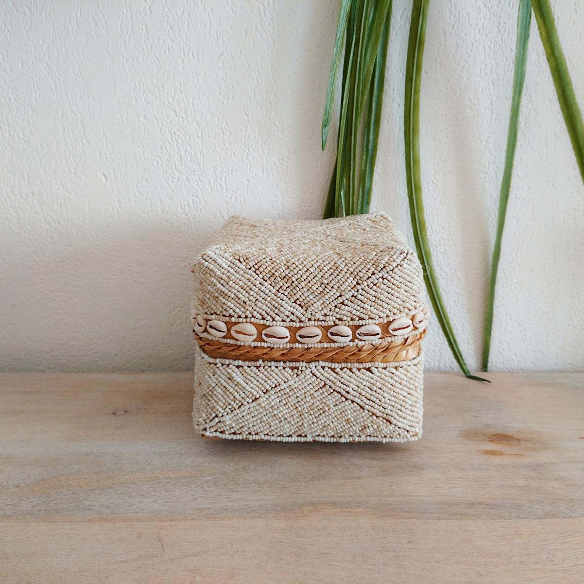 Scatole decorative beige con conchiglie🌿🐚