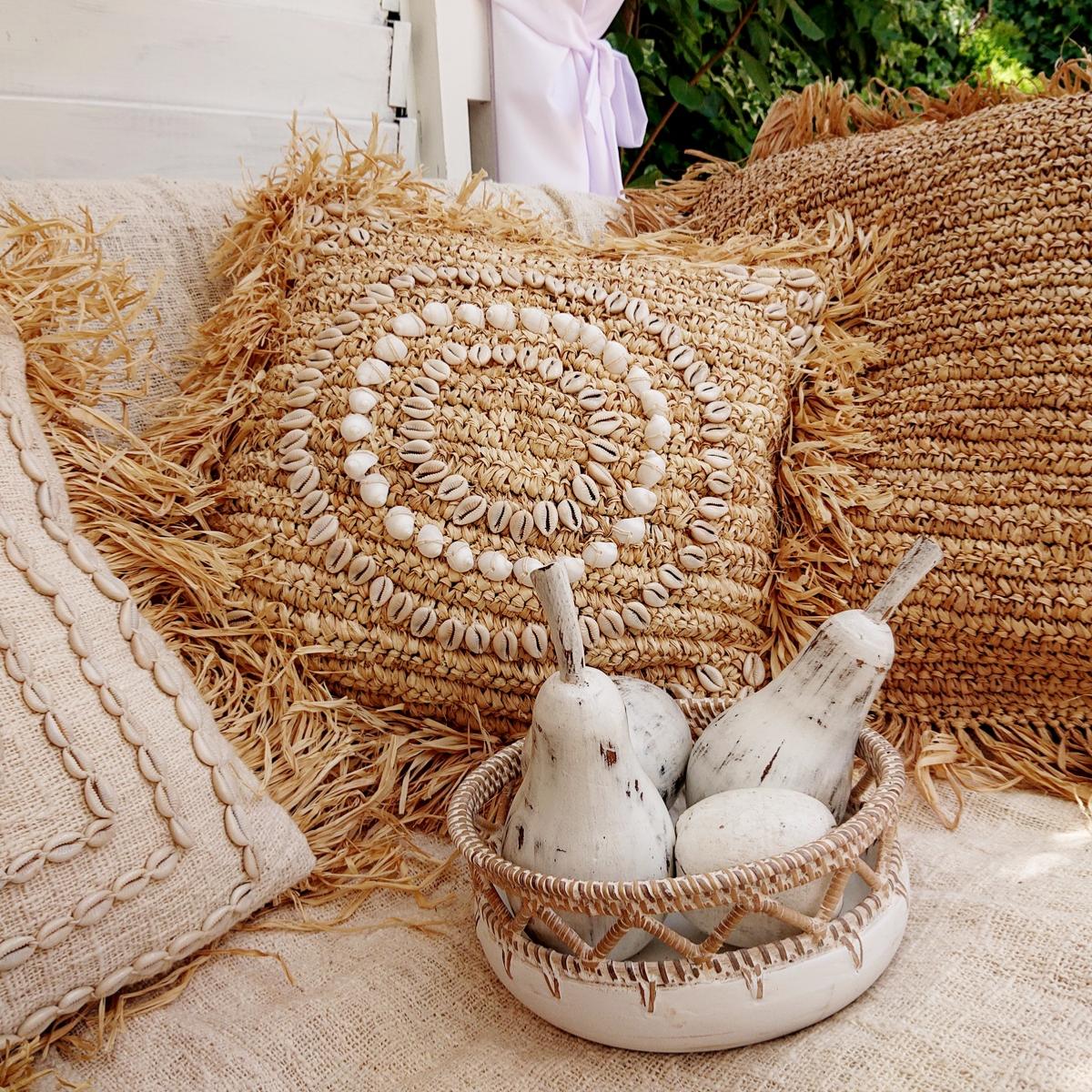 Ciotola Boho in legno e rattan