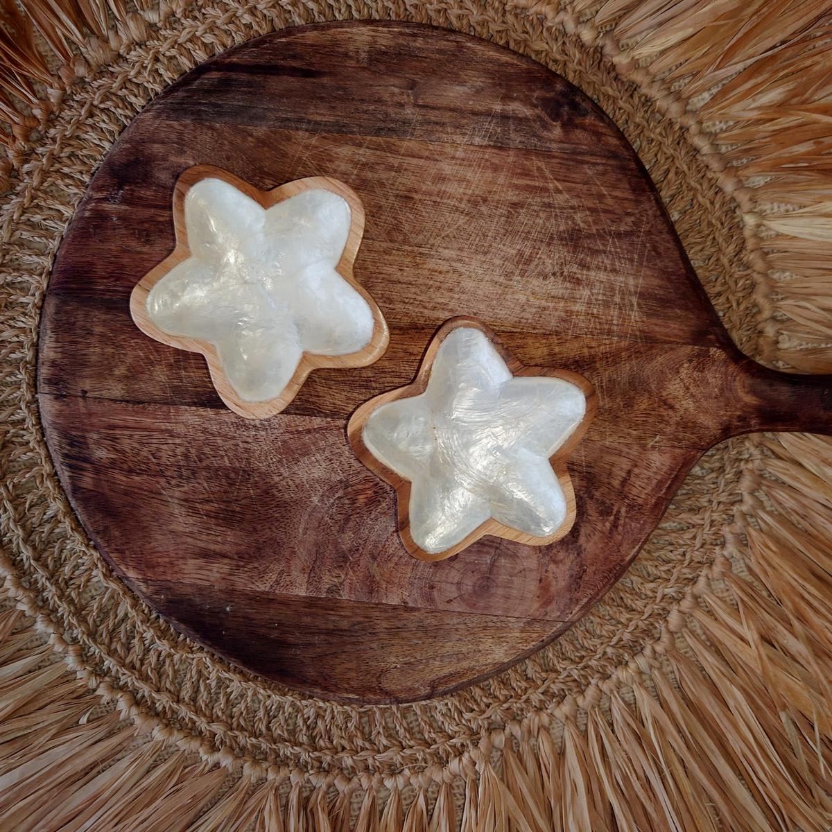 Cuenco de Madera Exótica y Nácar "Estrella"