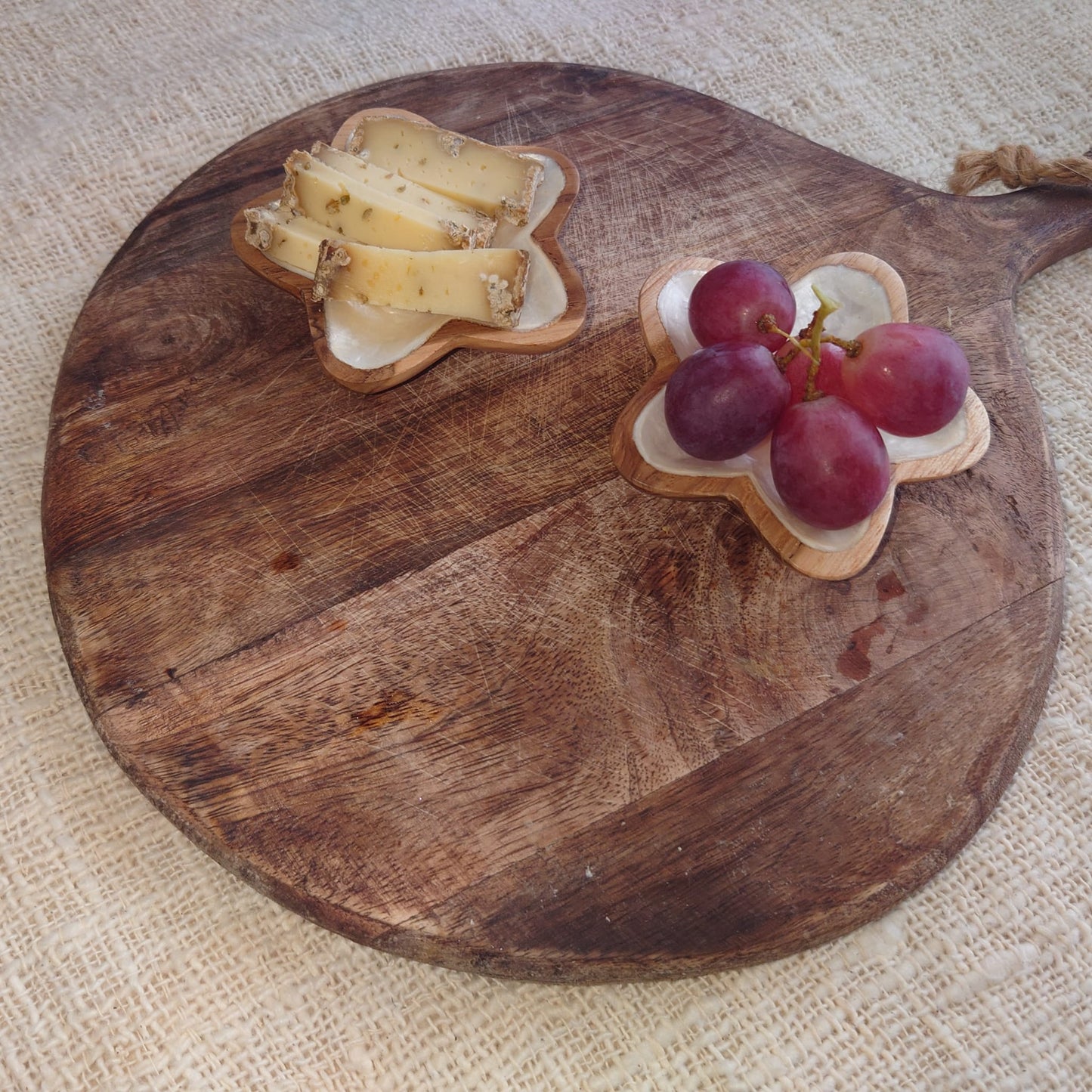 Cuenco de Madera Exótica y Nácar "Estrella"