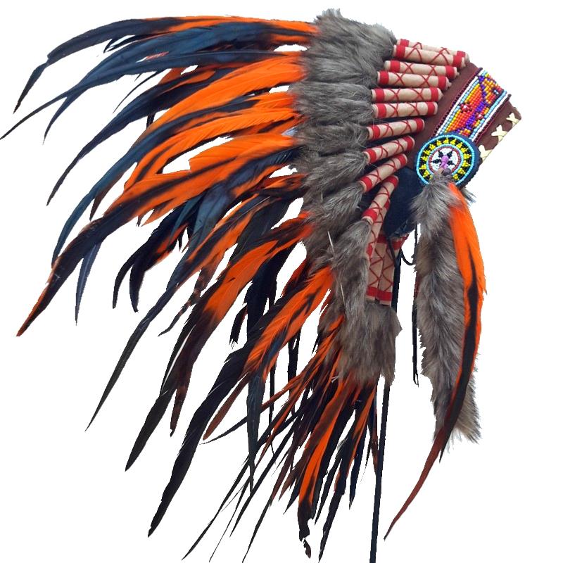 Copricapo indiano con fiamma arancione
