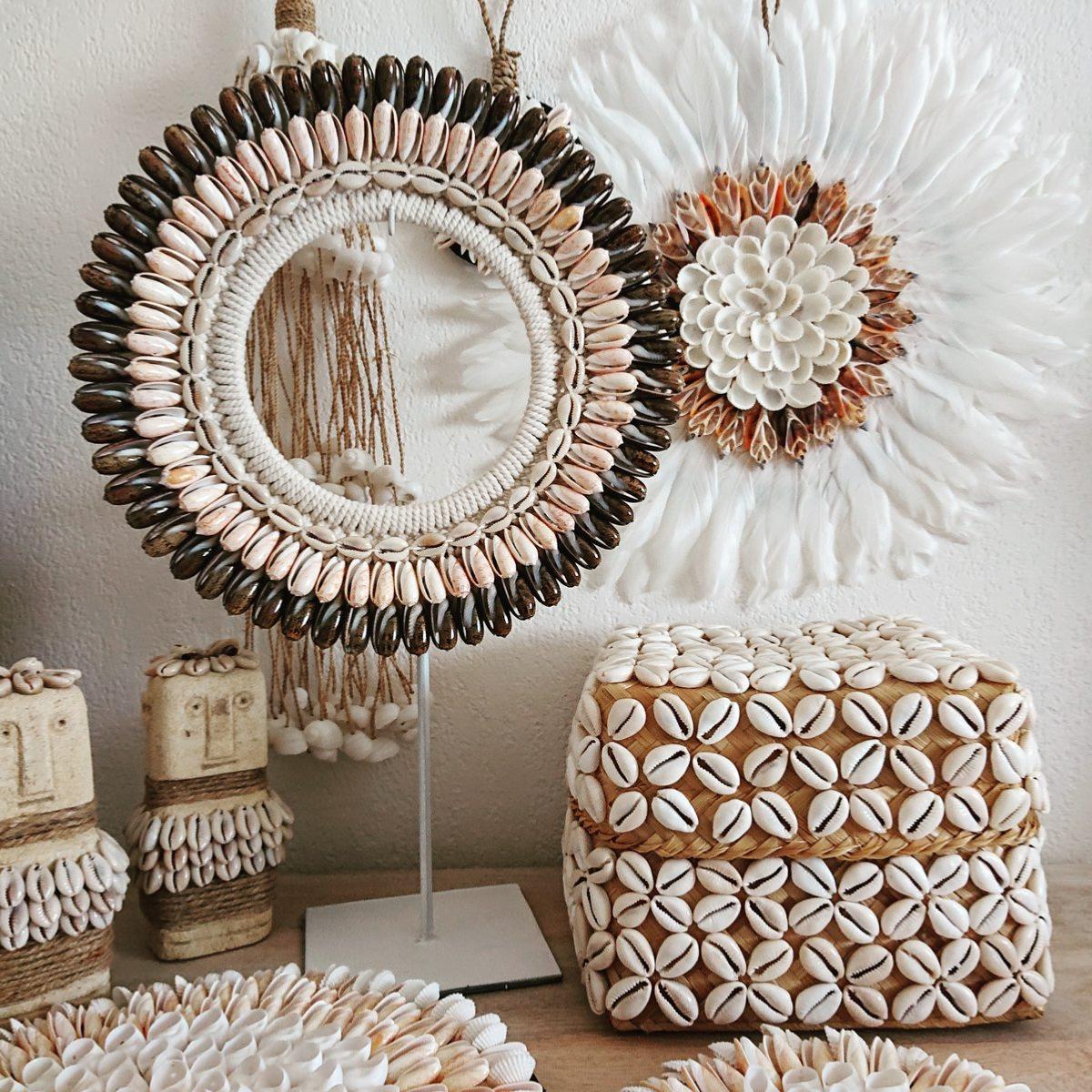 Scatole di bambù "Fiore", Beige 🌿🐚