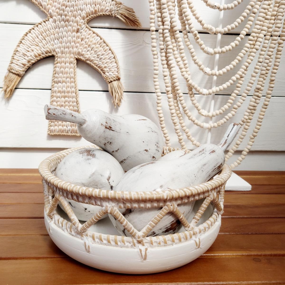 Ciotola Boho in legno e rattan