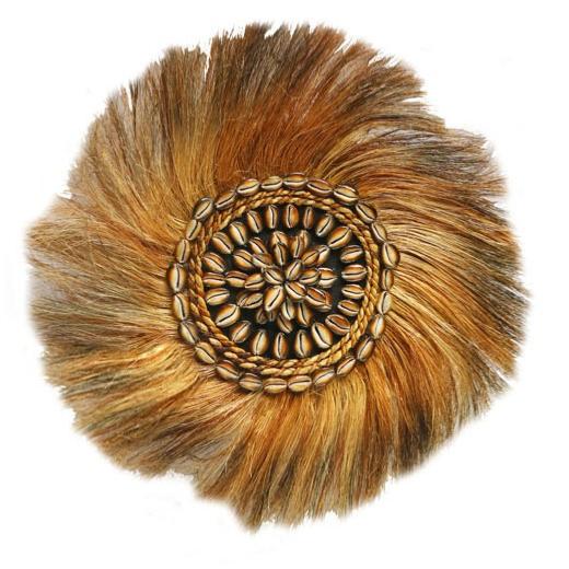 Wanddekoration aus Abaca und Muscheln, D50 cm