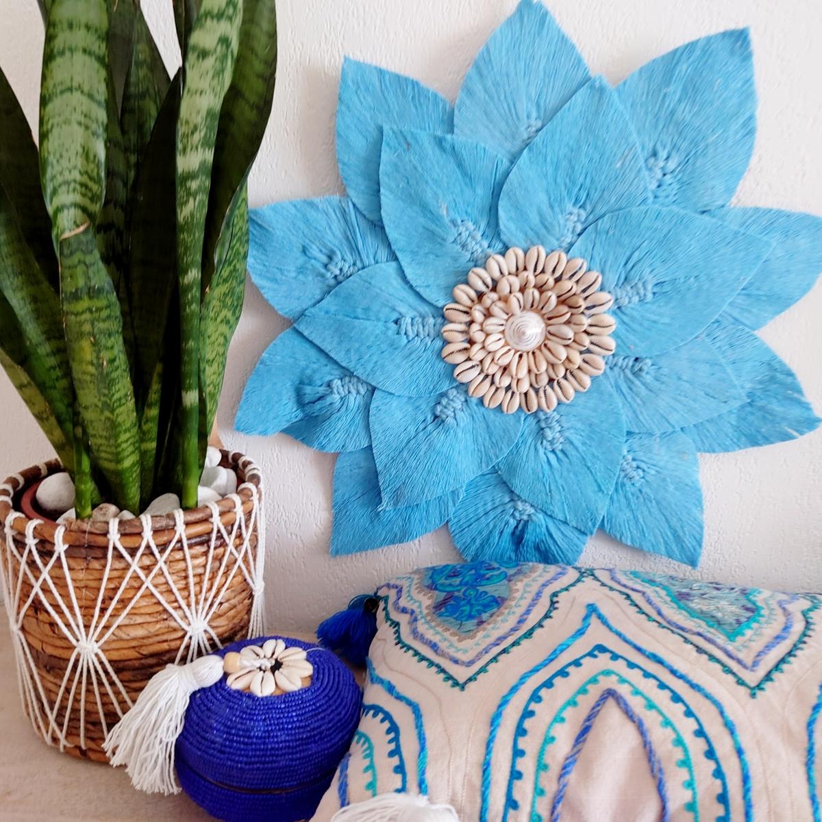 Blaue Wanddekoration D 40cm