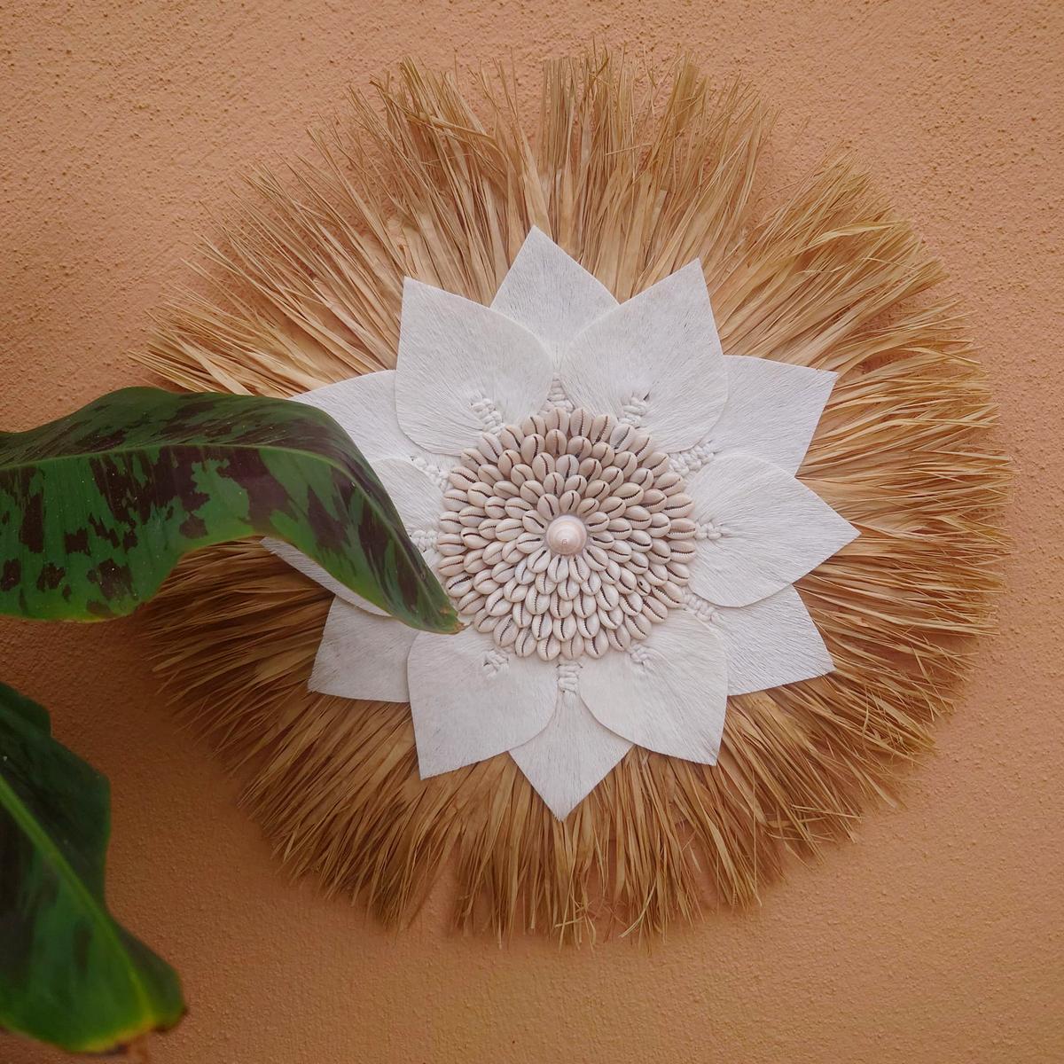 Decoración de pared "Elina" en rafia D 55 cm