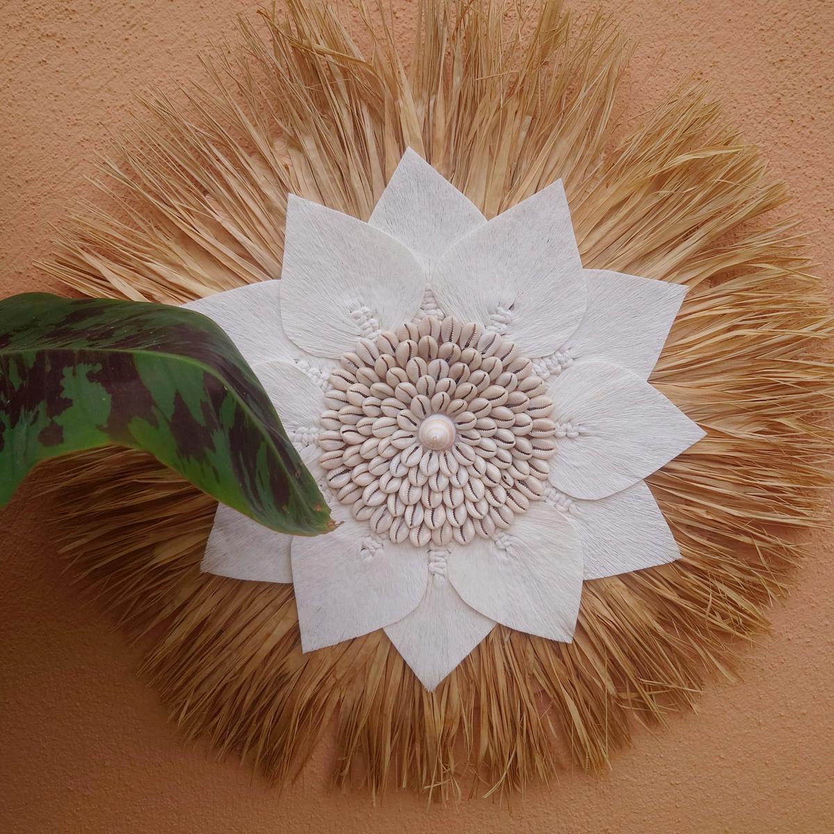 Decoración de pared "Elina" en rafia D 55 cm
