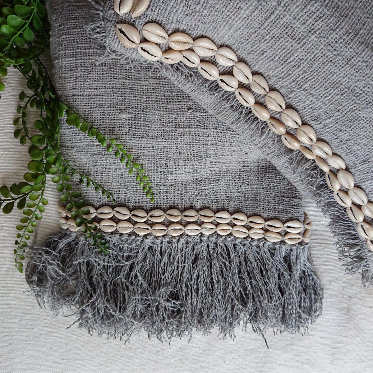 Funda de Cojín "Canga" – Algodón Gris 45x45 cm