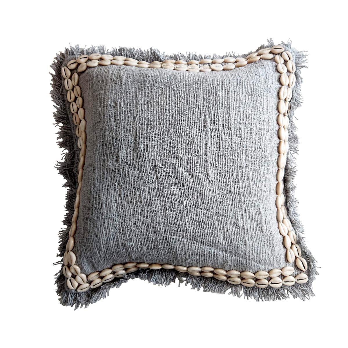 Funda de Cojín "Canga" – Algodón Gris 45x45 cm