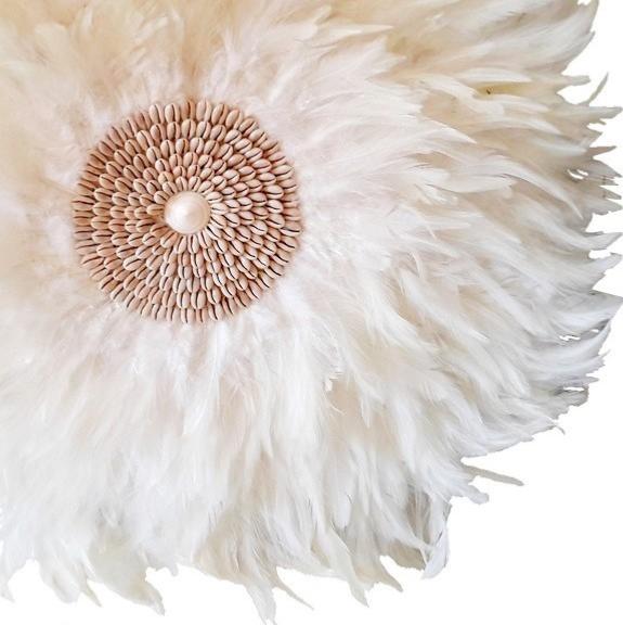 JUJU HUT WEISS mit Muscheln D 50cm