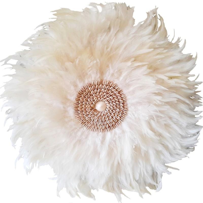 JUJU HUT WEISS mit Muscheln D 50cm