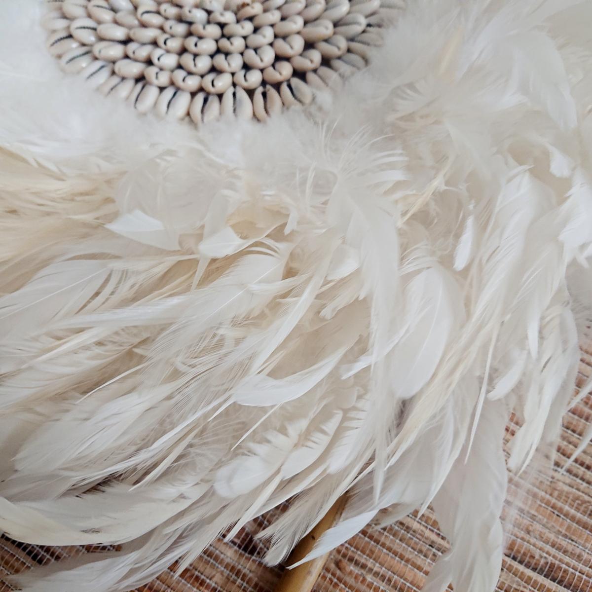 JUJU HUT WEISS mit Muscheln D 50cm