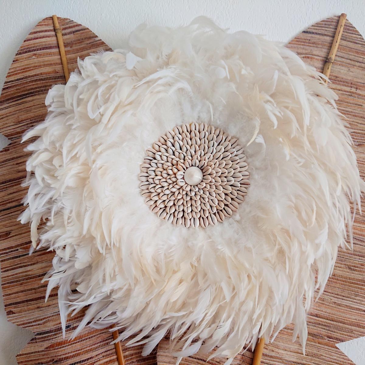 JUJU HUT WEISS mit Muscheln D 50cm