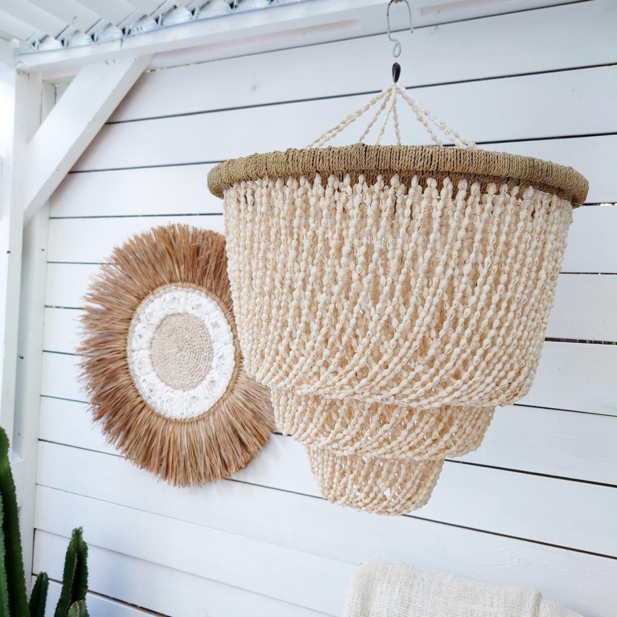 Lámpara colgante de conchas "Nora" D40 cm