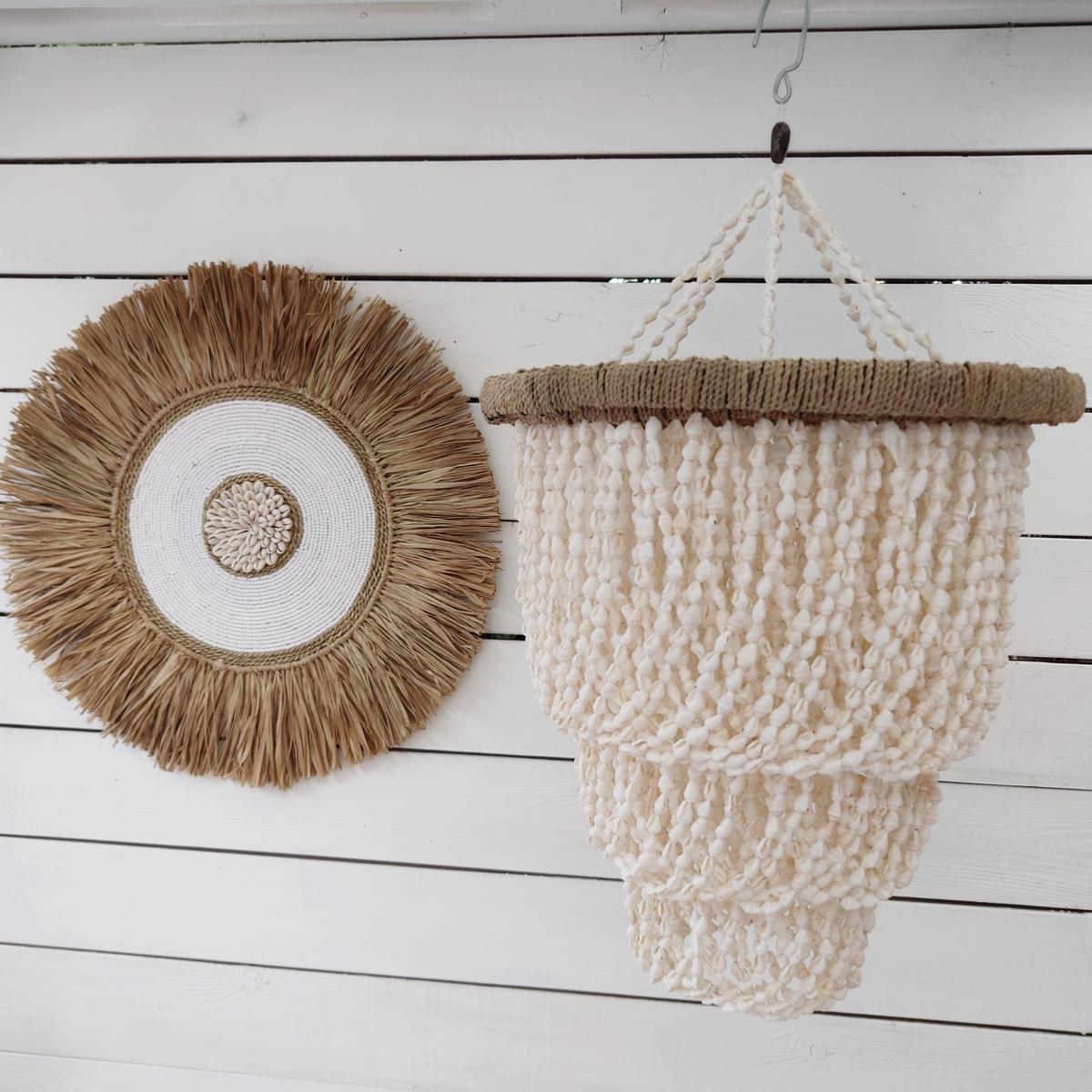 Lámpara colgante de conchas "Nora" D30 cm