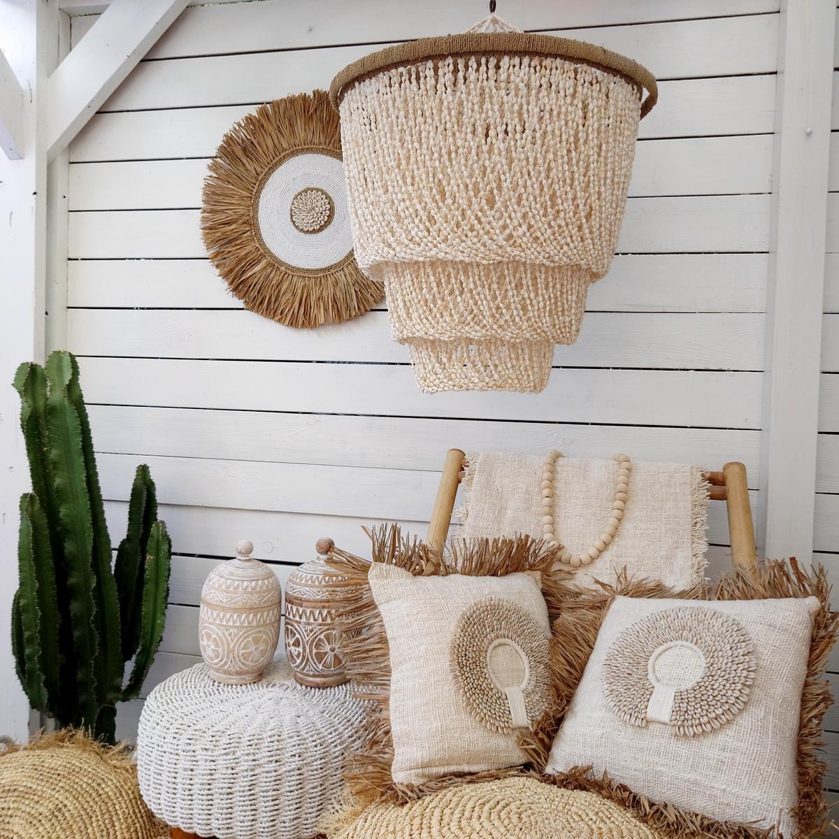 Lámpara colgante de conchas "Nora" D50 cm