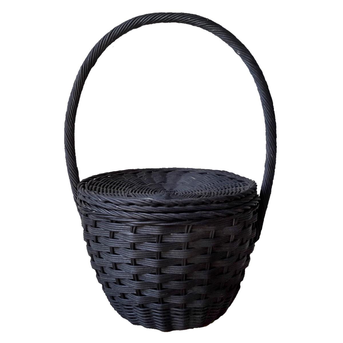 Panier en Osier Naturel Noir