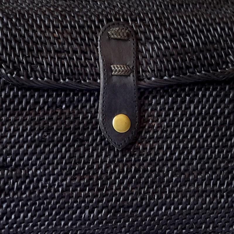 Borsa Hobo in Rattan Nero