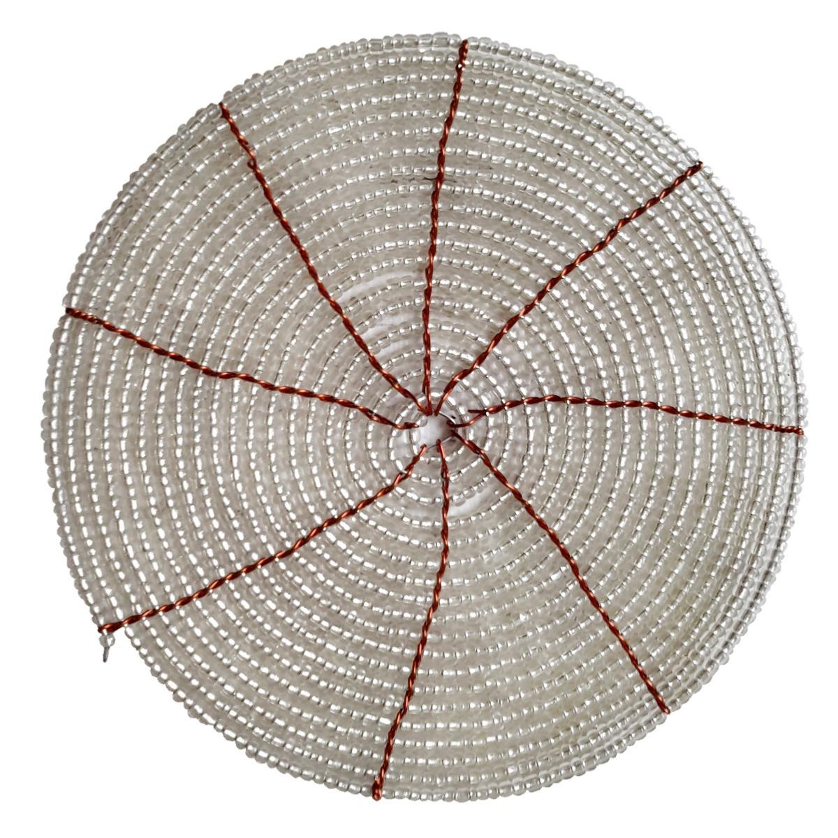 Posavasos en Perlas de Vidrio Plateadas