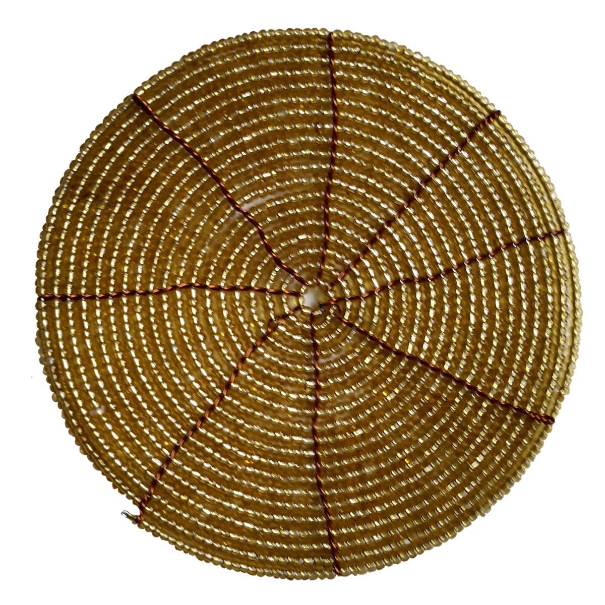 Posavasos de Cuentas de Vidrio Dorado