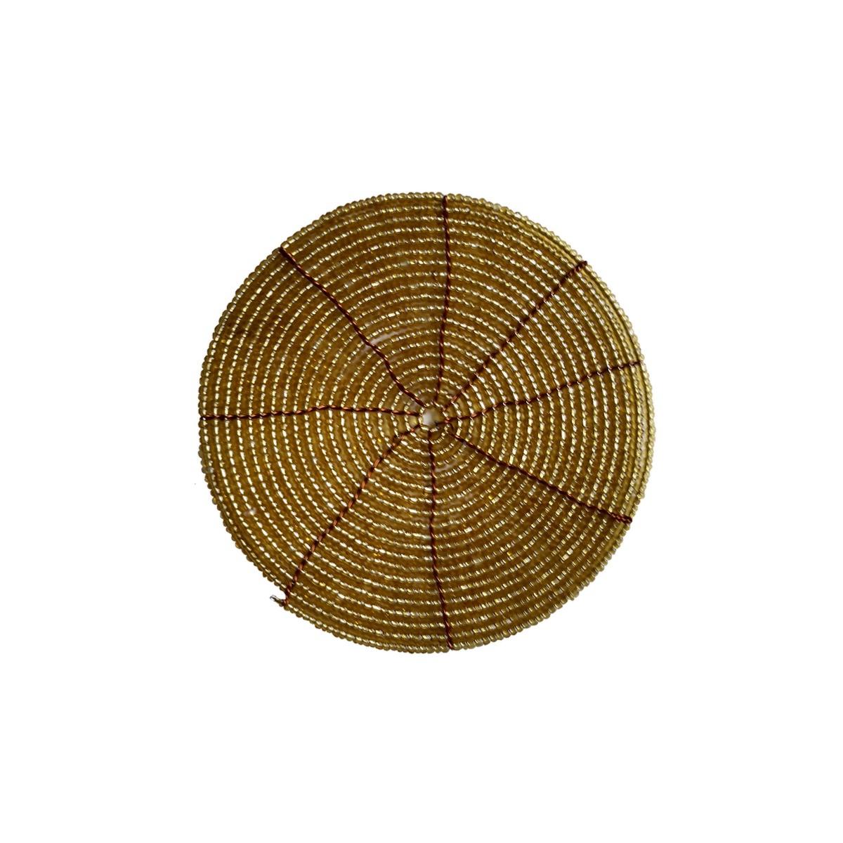 Posavasos de Cuentas de Vidrio Dorado