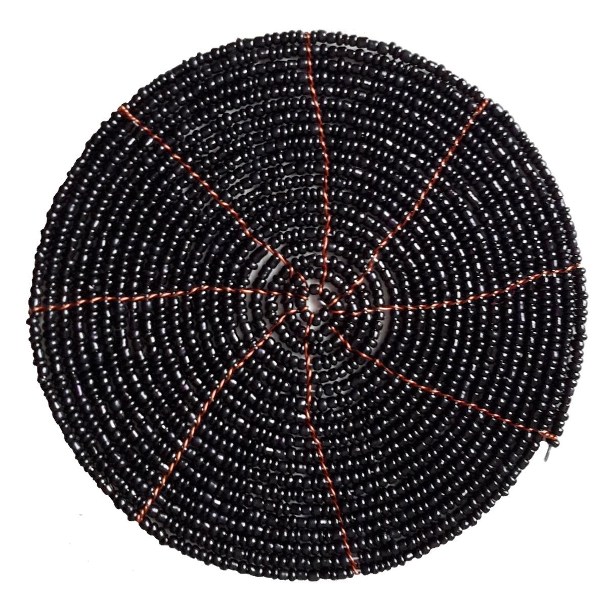 Posavasos en Perlas de Vidrio Negras