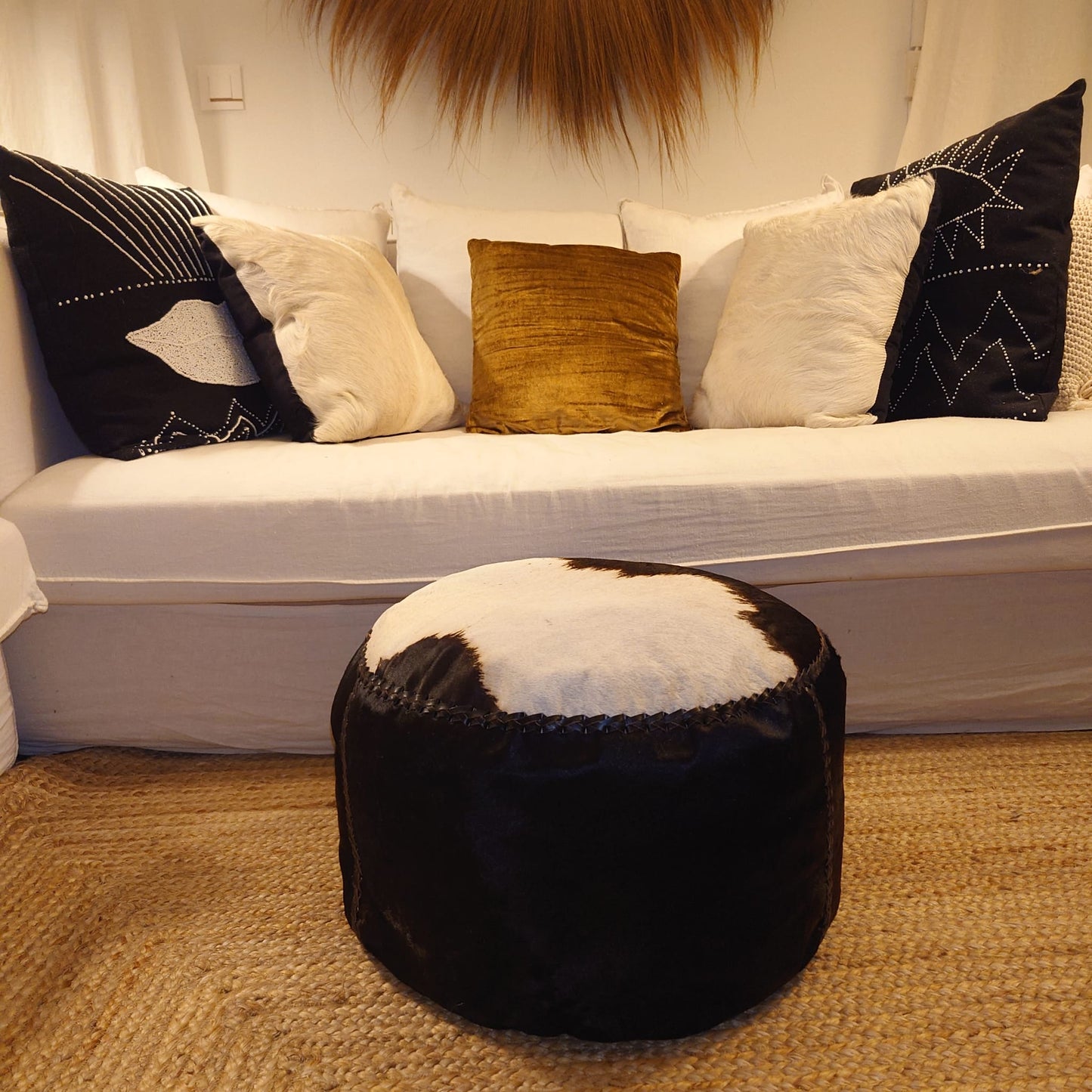 Coussin Décoratif en Peau de Vache 50x50