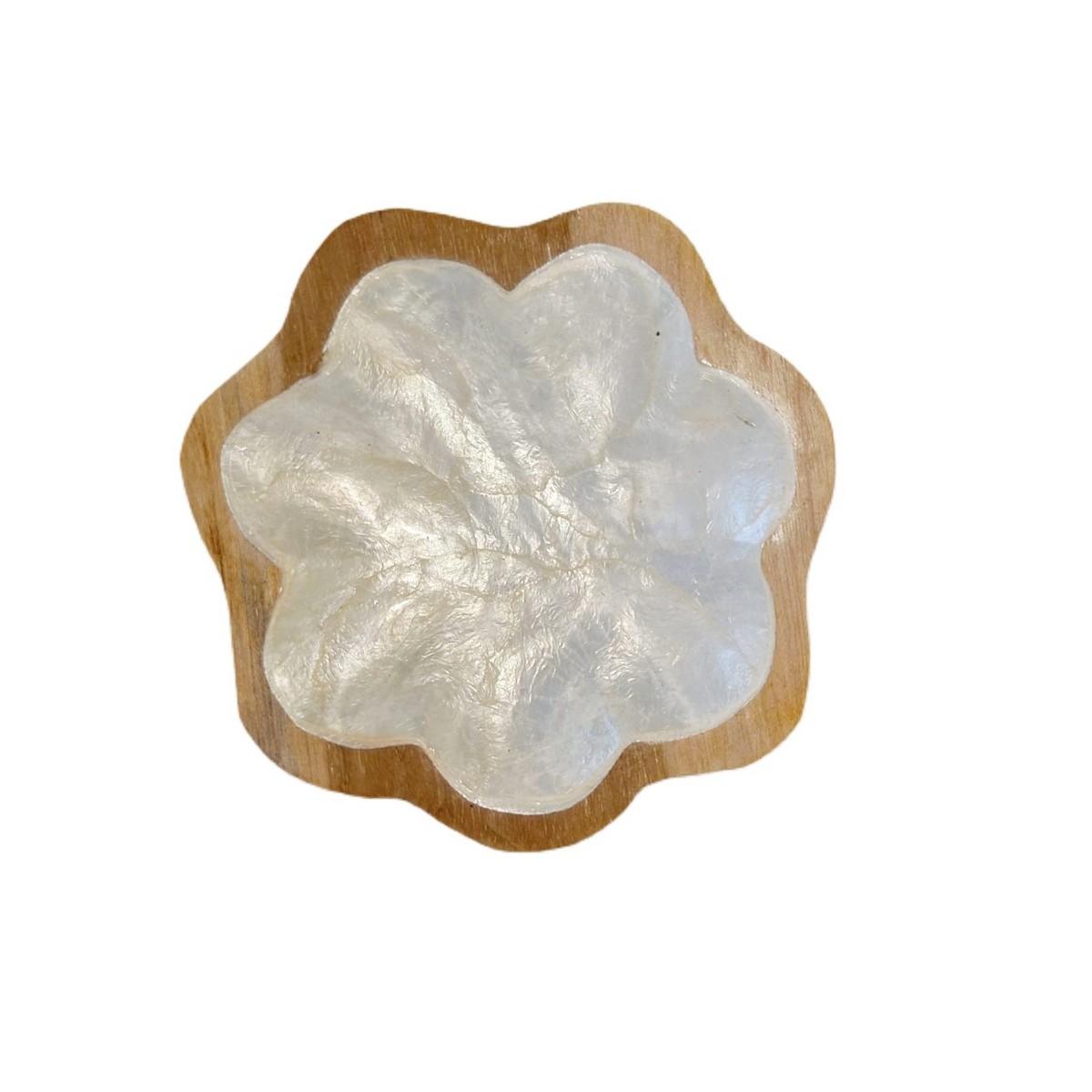 Ciotola in legno esotico e madreperla "Fiore"