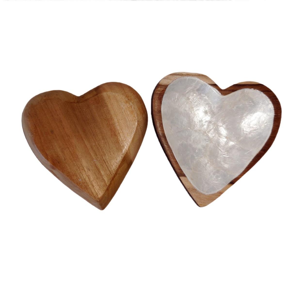 Ciotola in legno esotico e madreperla "Cuore"