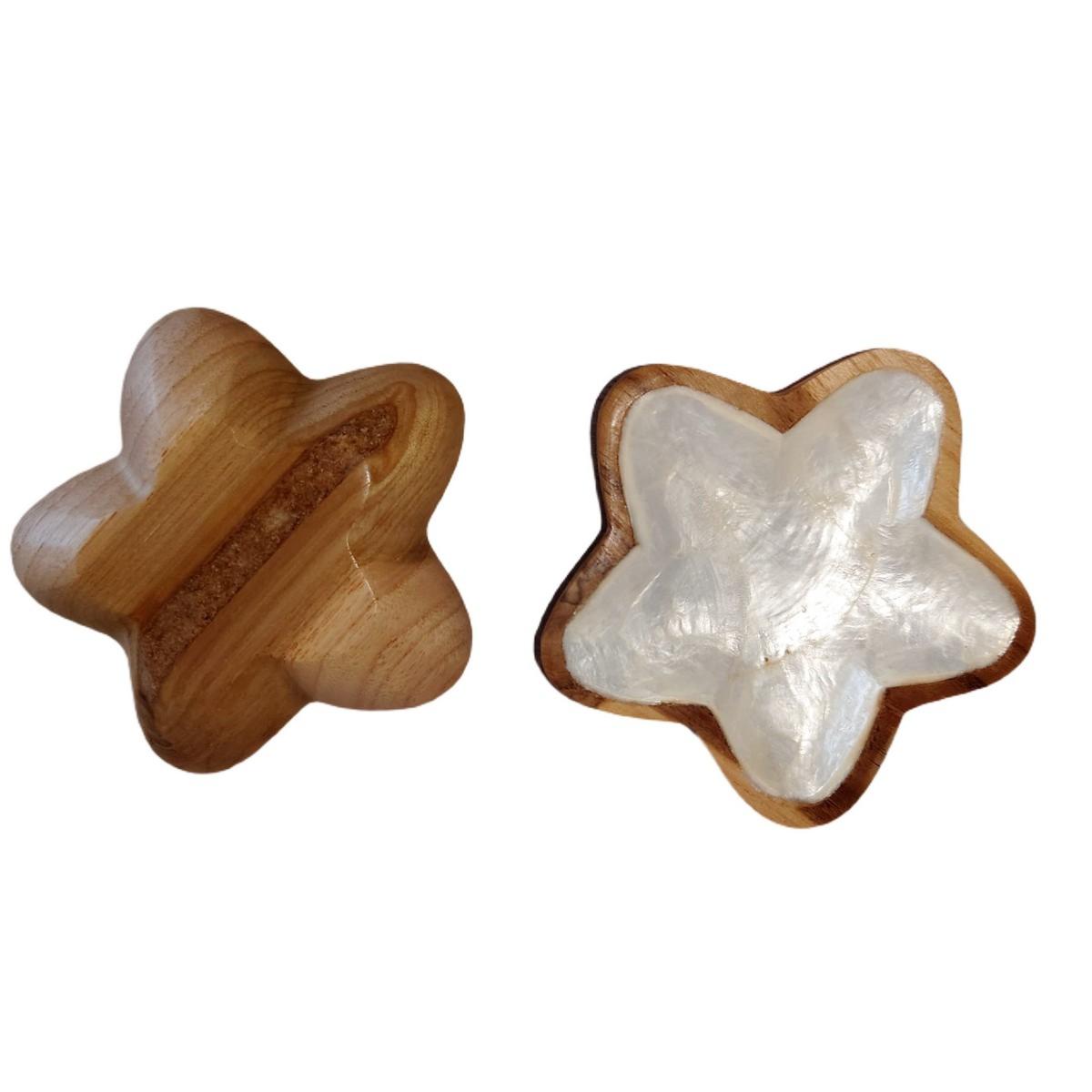 Cuenco de Madera Exótica y Nácar "Estrella"