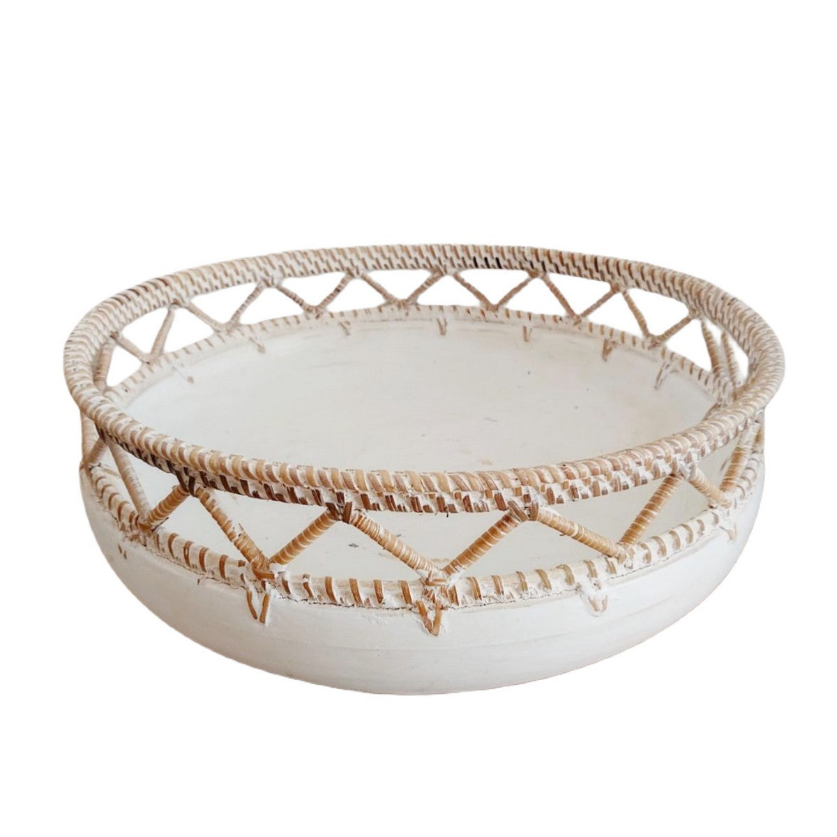 Ciotola Boho in legno e rattan