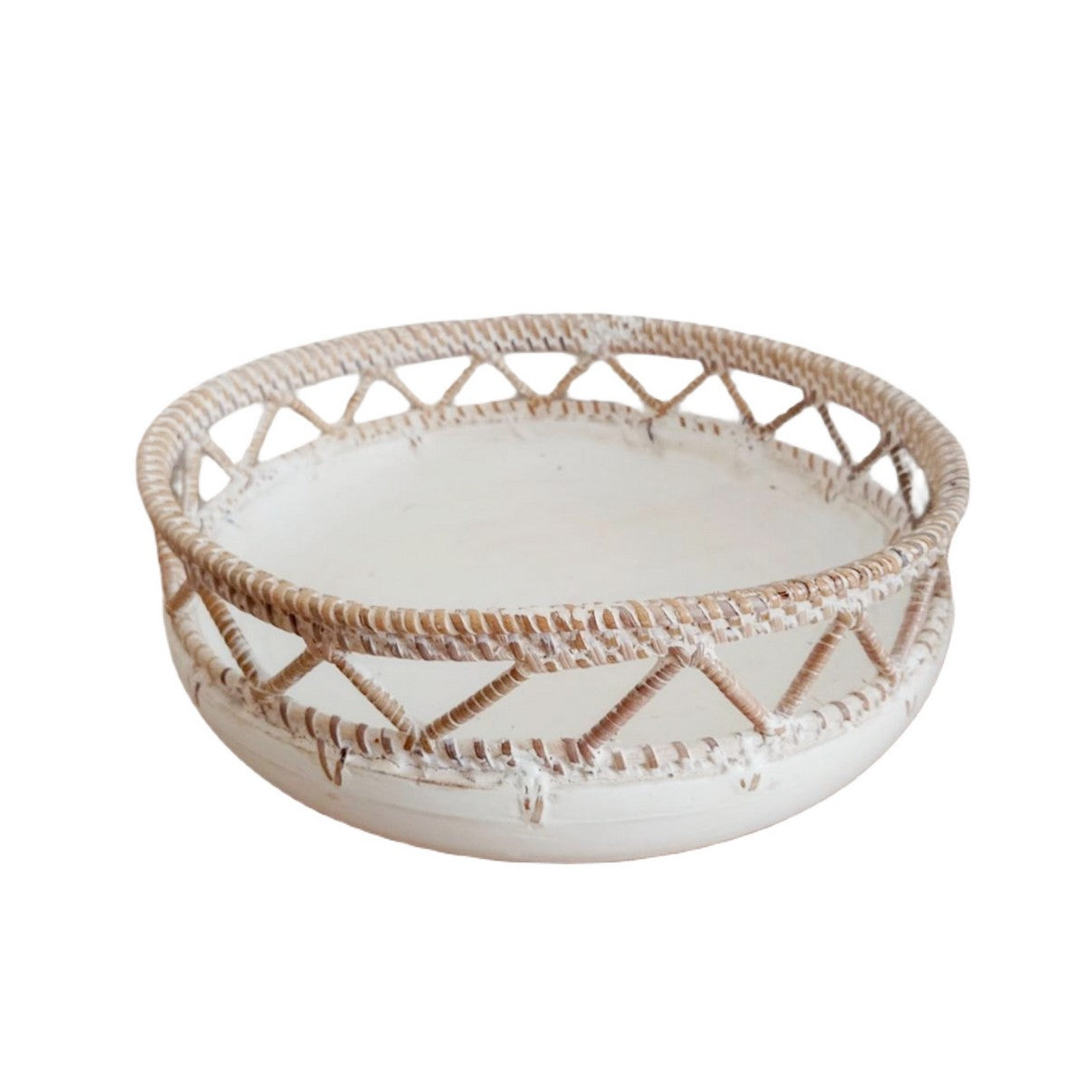 Ciotola Boho in legno e rattan
