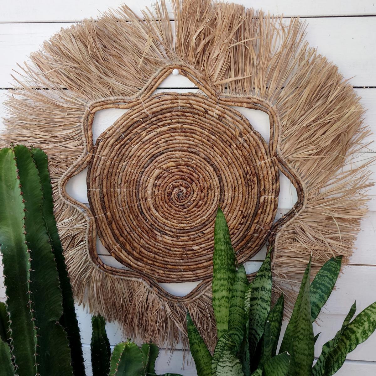 Wanddekoration Bananenbaum mit Fransen D75 cm