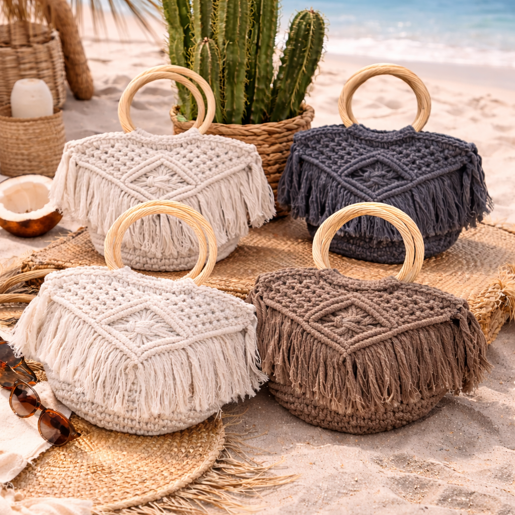 Sac en crochet Blanc – Collection Luna
