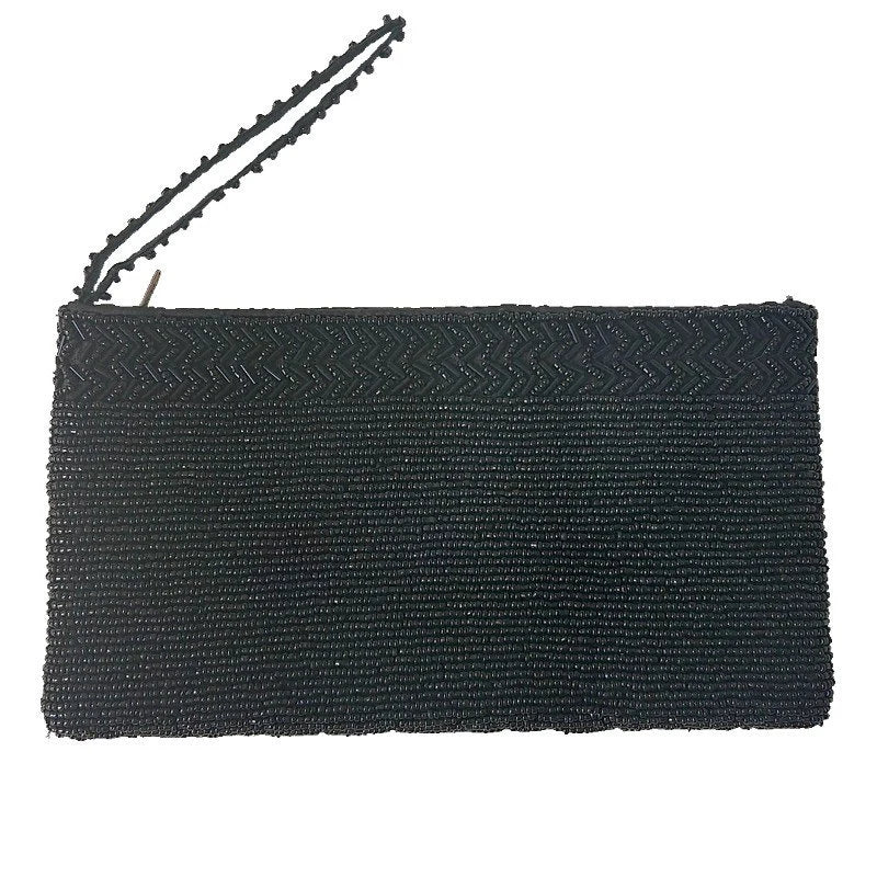 Clutch Negro de Cuentas de Vidrio - Colección Lola