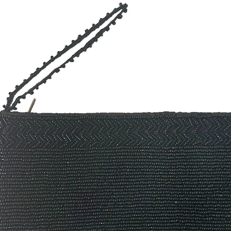 Clutch Negro de Cuentas de Vidrio - Colección Lola
