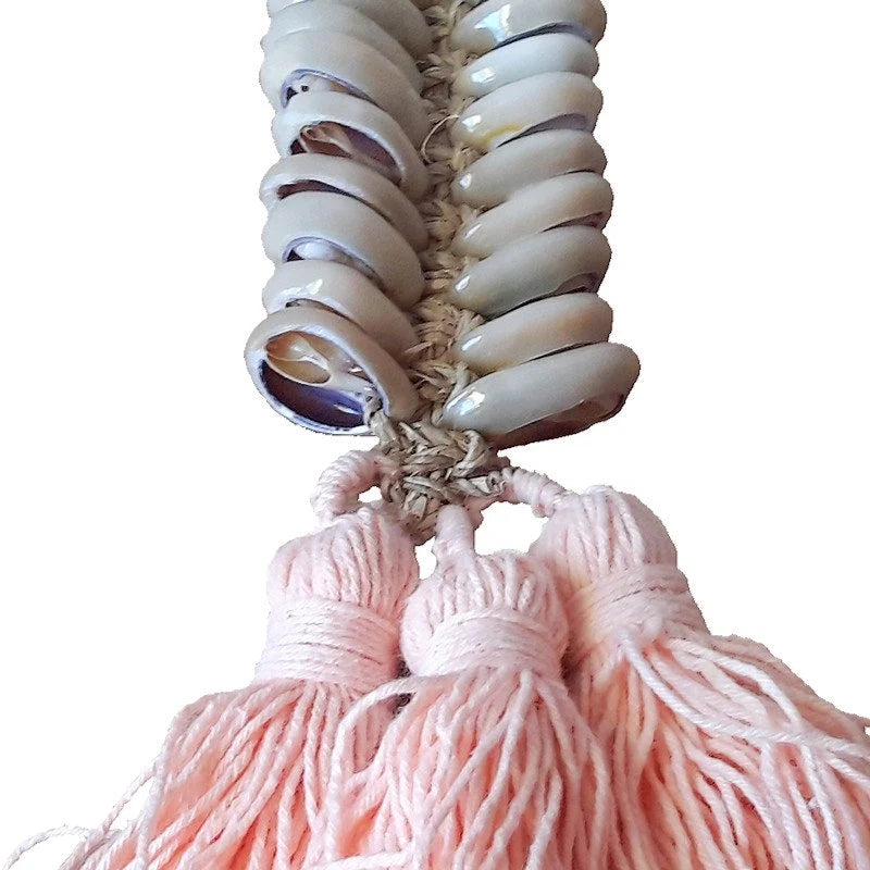 Muschel Schlüsselanhänger mit Pompons