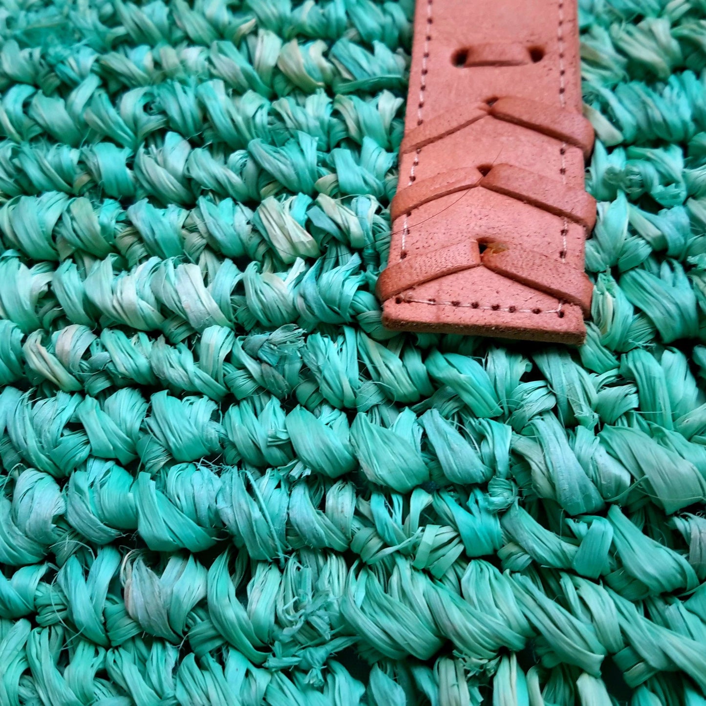 Türkise Basttasche - Franca Kollektion