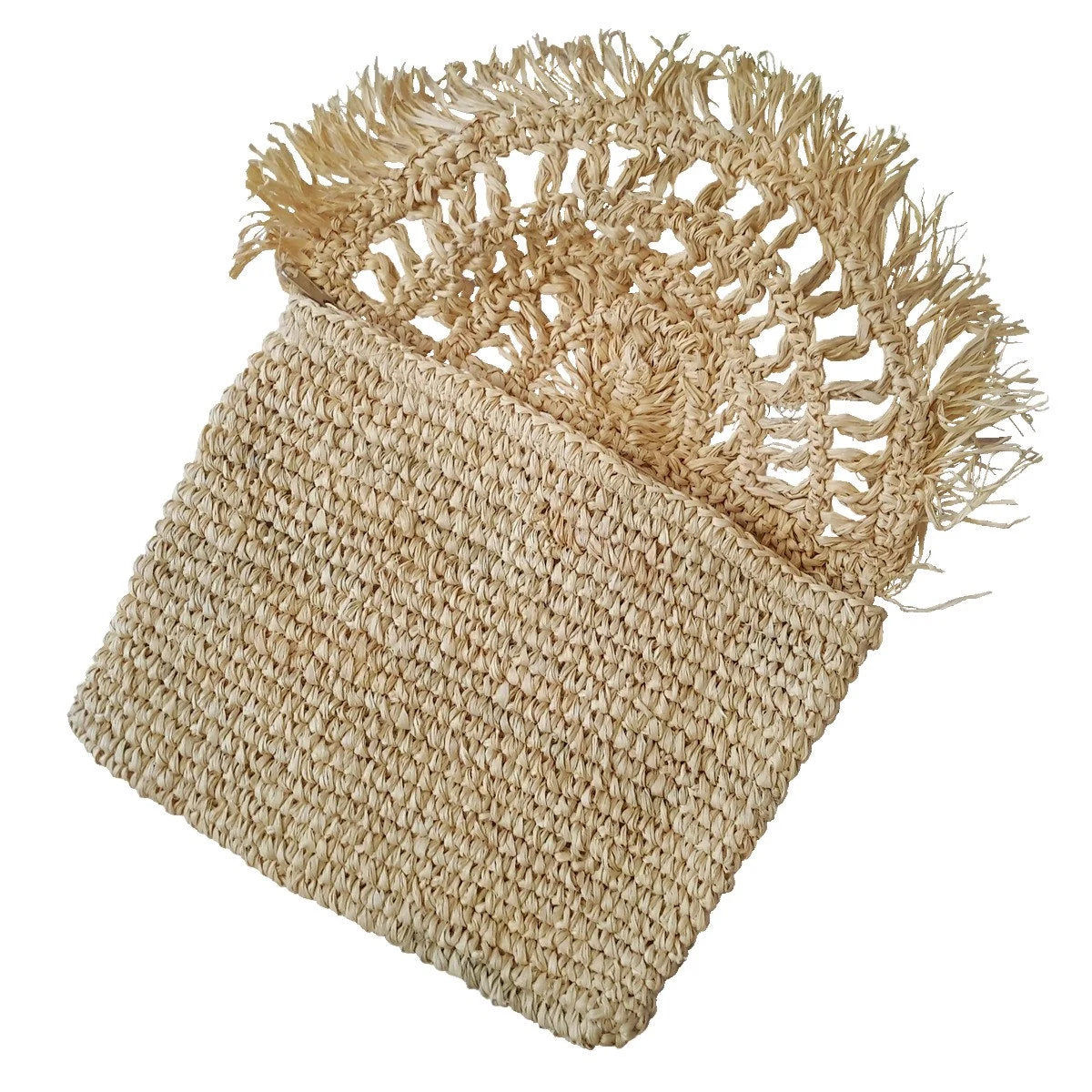 Sacchetto in rafia beige chiaro - Collezione Bona