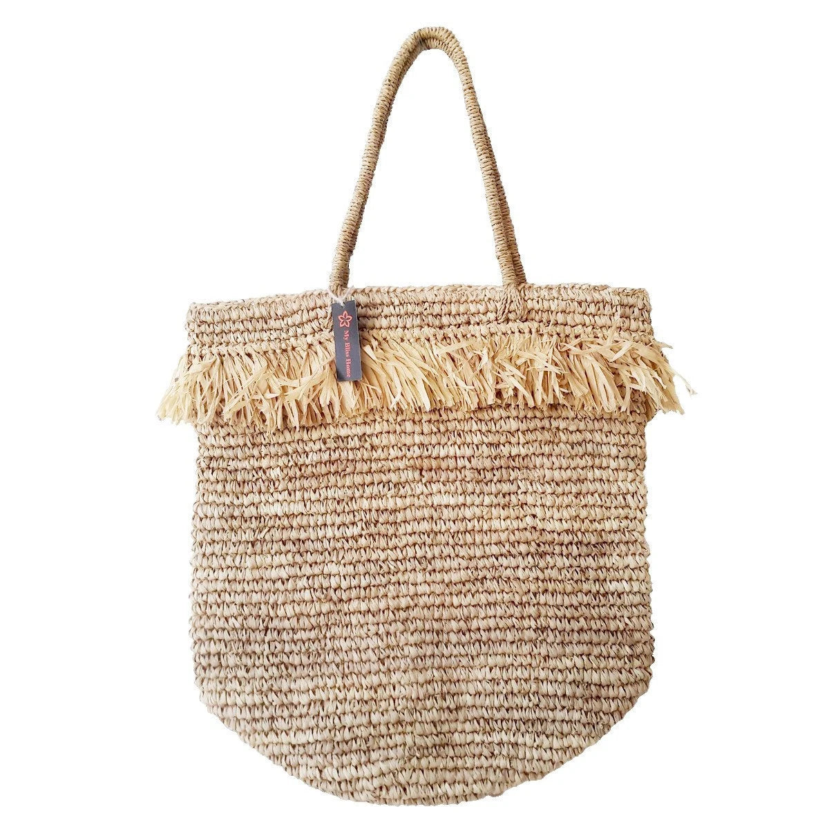 Borsa in rafia Zarra con frange