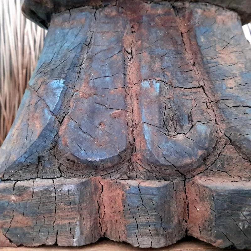 Vintage Kerzenhalter aus antikem Holz