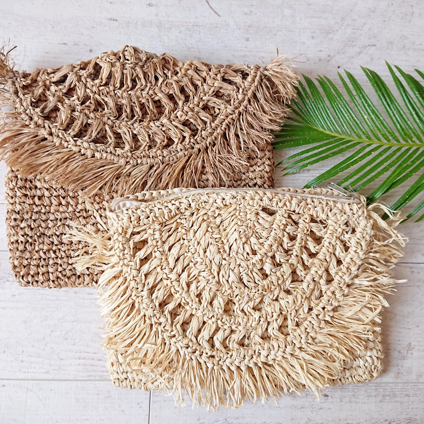Pochette en Raphia Beige - Collection Bona
