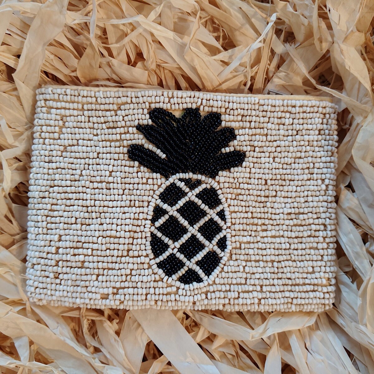 Monedero Beige de Cuentas de Vidrio - Colección Ananas