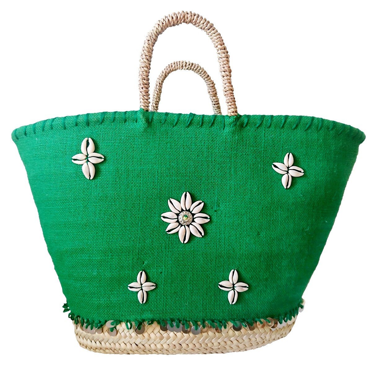 Cestino da spiaggia "Shell" verde