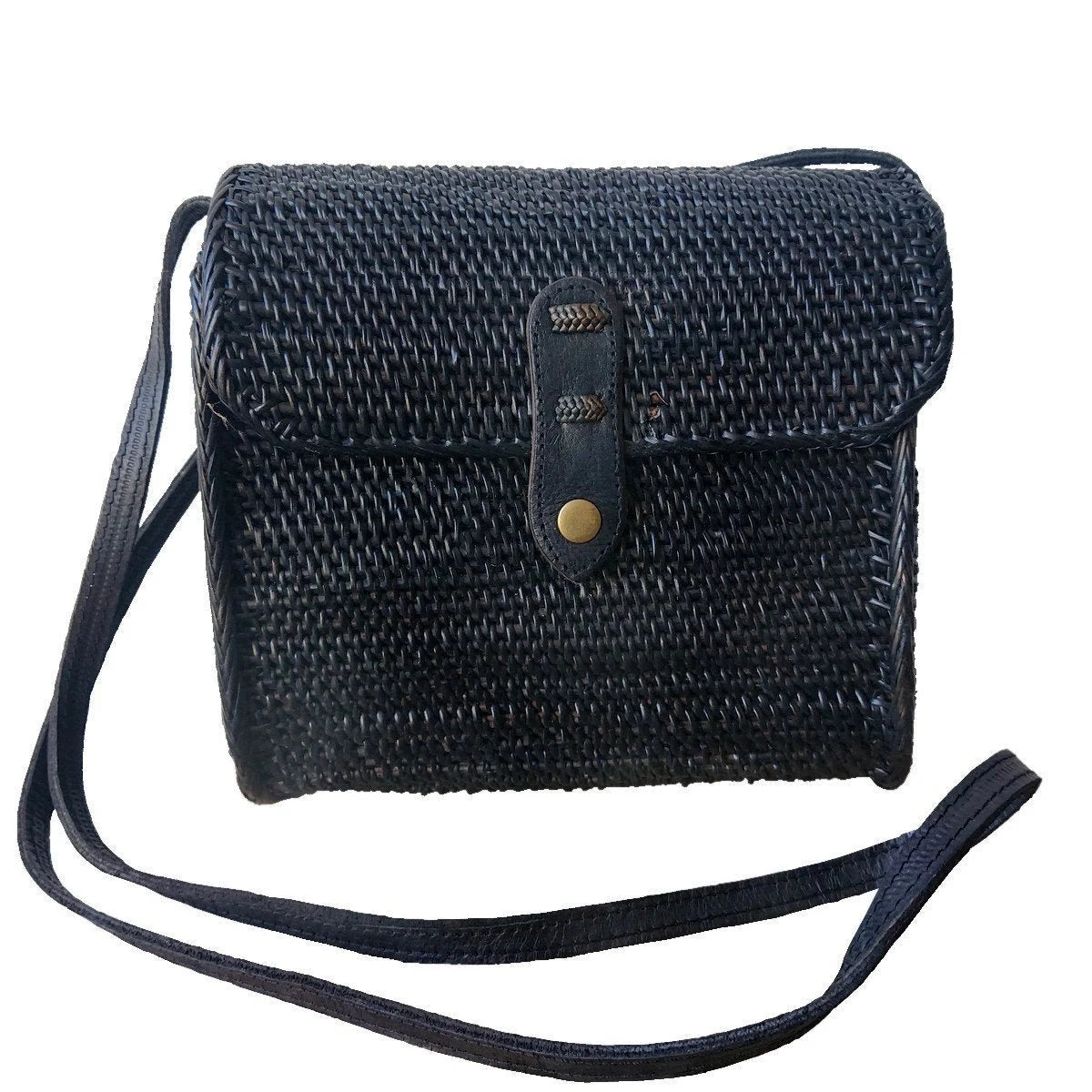 Borsa Hobo in Rattan Nero