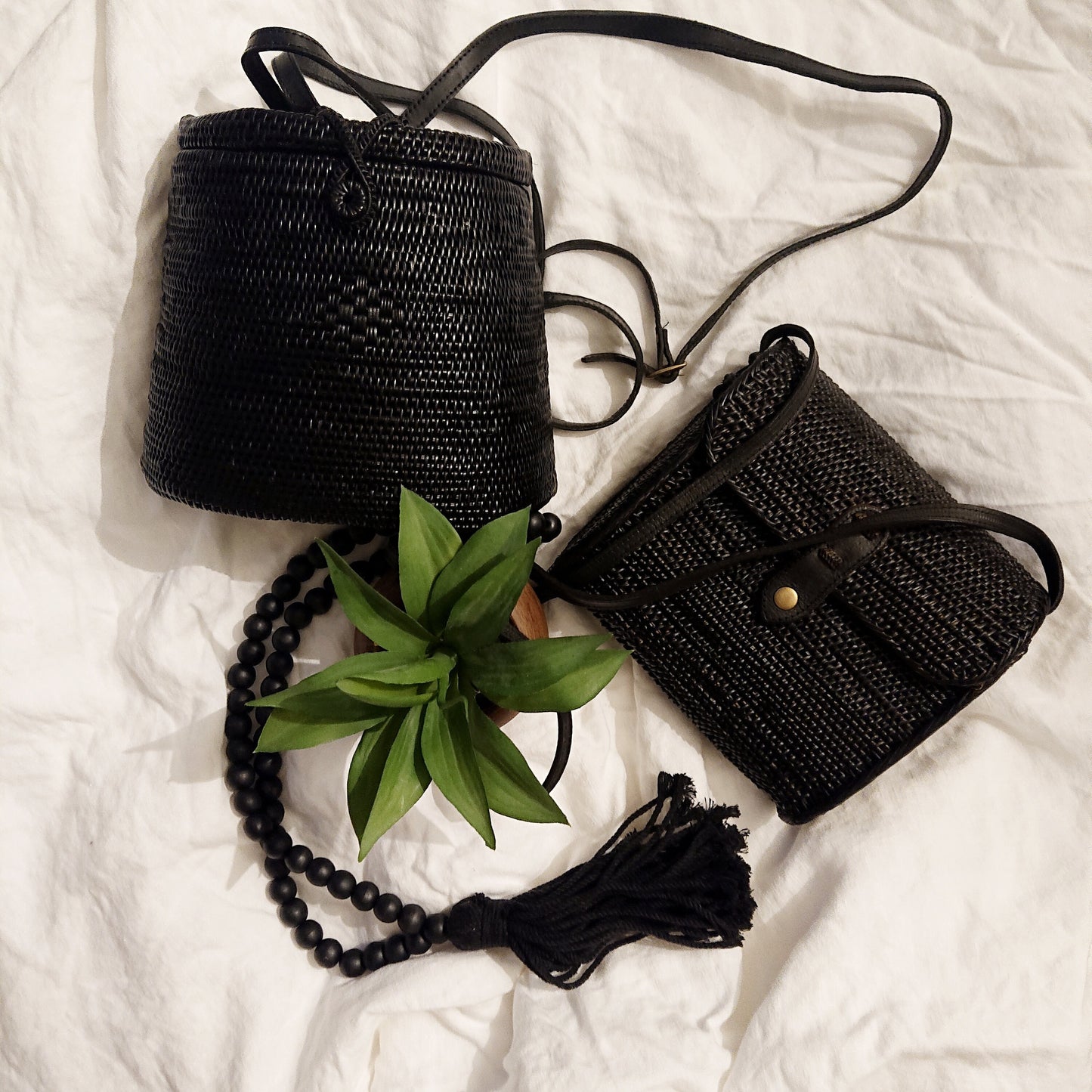 Mochila Denny de Ratán Negro