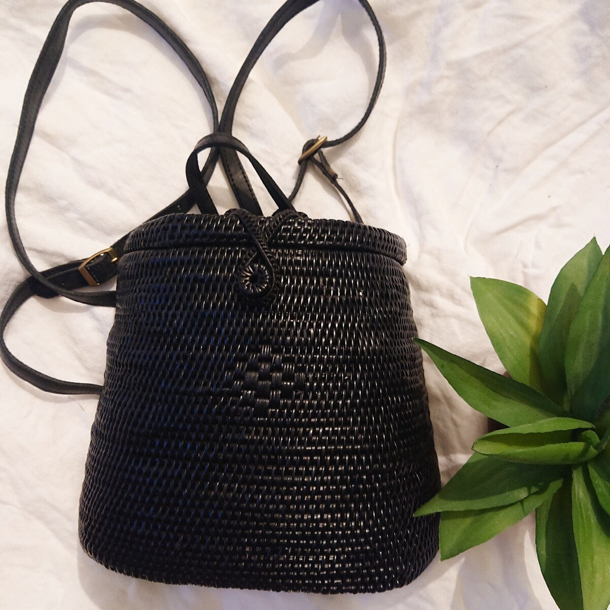 Mochila Denny de Ratán Negro